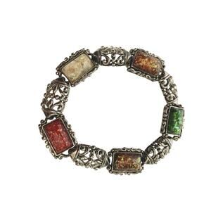 Vintage Metal Faux Stone Bracelet